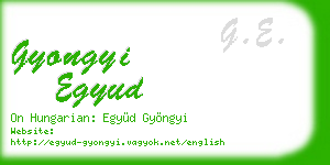 gyongyi egyud business card