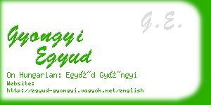 gyongyi egyud business card